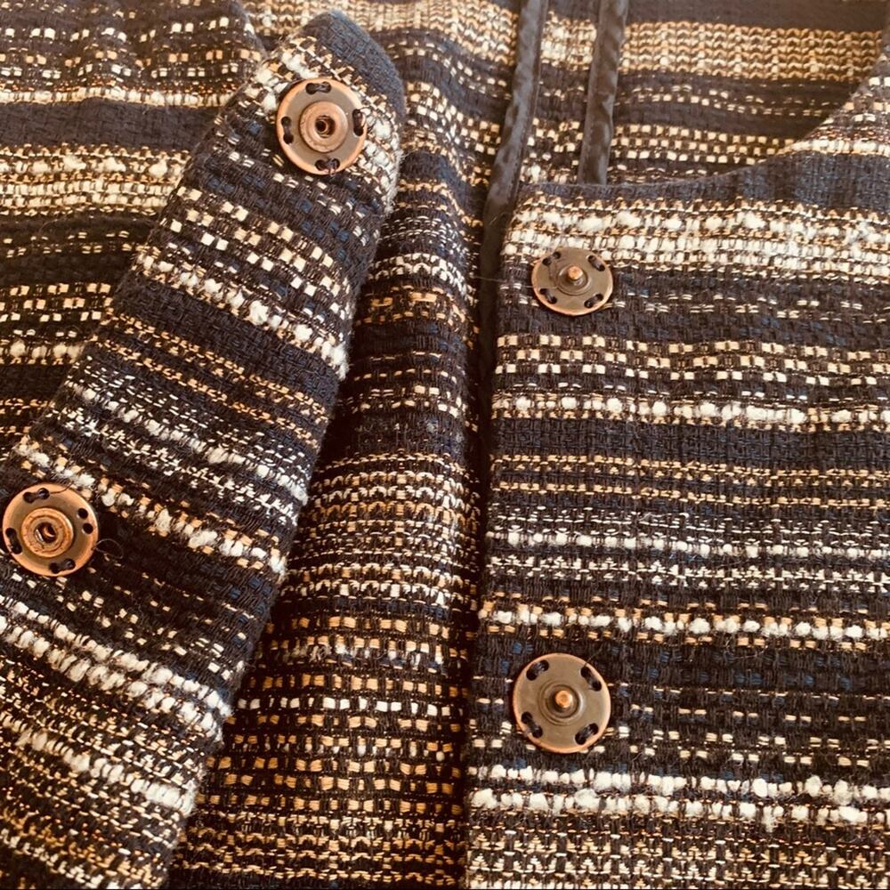 Betty Barclay black brown metallic tweed striped fitted jacket blazer size 10 - Picture 6 of 10